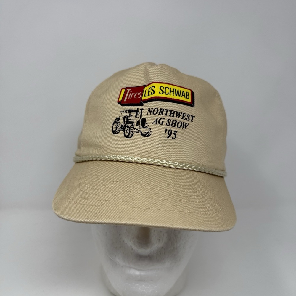 Vtg‎ Tires Les Schwab Northwest AG Show '95 Rope Hat Cap Adjustable Snap Back